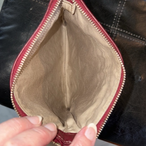 Coach  Crossbody bag  genuine, smooth, leather deep red.  Silvertone.
No callout - Picture 10 of 12